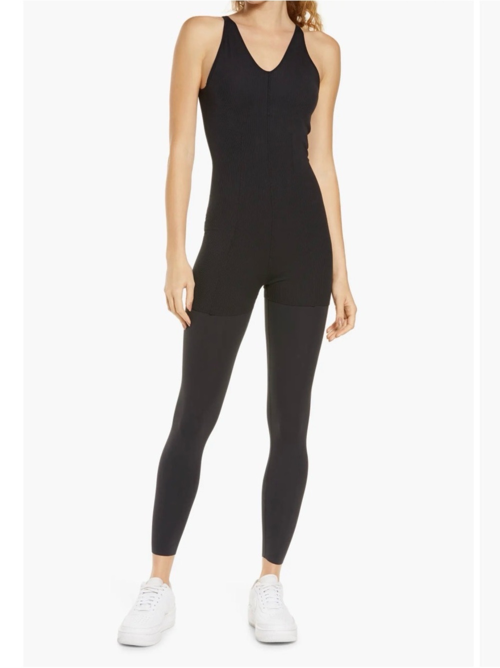 Nike Yoga Luxe Layered 7/8 Jumpsuit stretch dri-fit sporty gym sz medium
